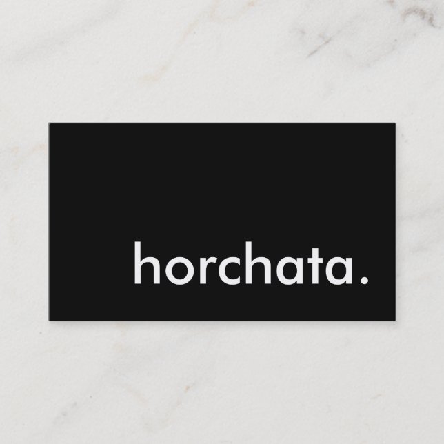 horchata. business card (Front)