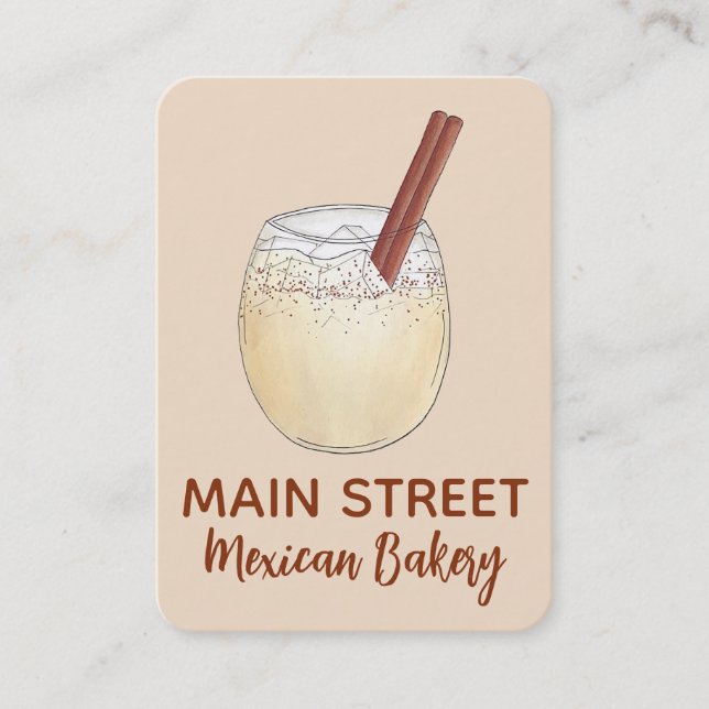 Horchata Orxata Mexican Beverage Bakery Café Business Card (Front)