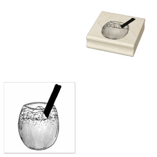 Horchata Orxata Mexican Spanish Beverage Drink Rubber Stamp