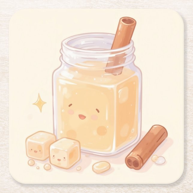 Horchata Square Paper Coaster (Front)