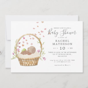 horisontal easter watercolor baby shower invitation