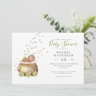 horisontal st patricks day baby shower invitation