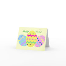 Horiz. - "Happy Easter" Colourful Eggs