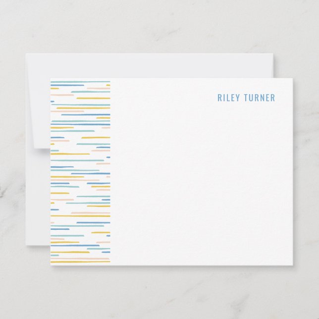 Horizon Lines Stationery Note Card - Cornflower (Front)