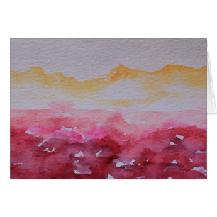 Horizon Red And Yellow Watercolor Landscape