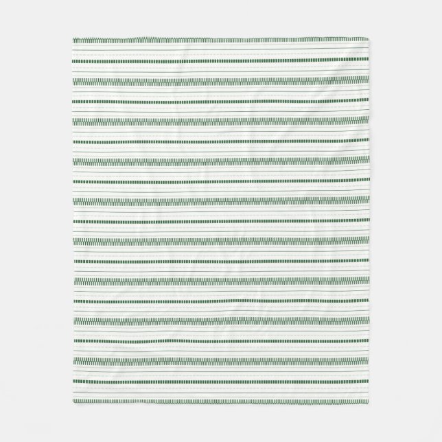 Horizon Stripes Green Fleece Blanket (Front)