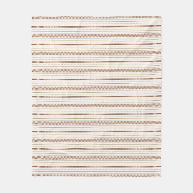 Horizon Stripes Warm Earthy Fleece Blanket (Front)