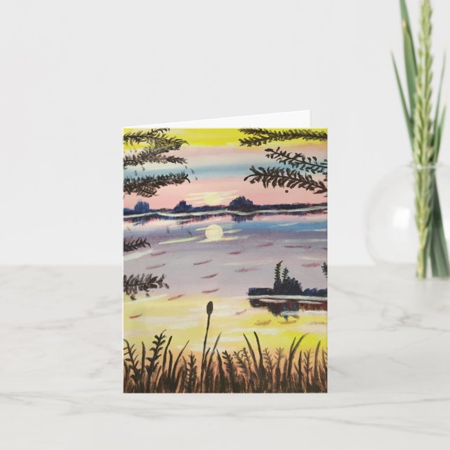 Horizon Sun, With Text, 4" x 5.6" Card (Front)