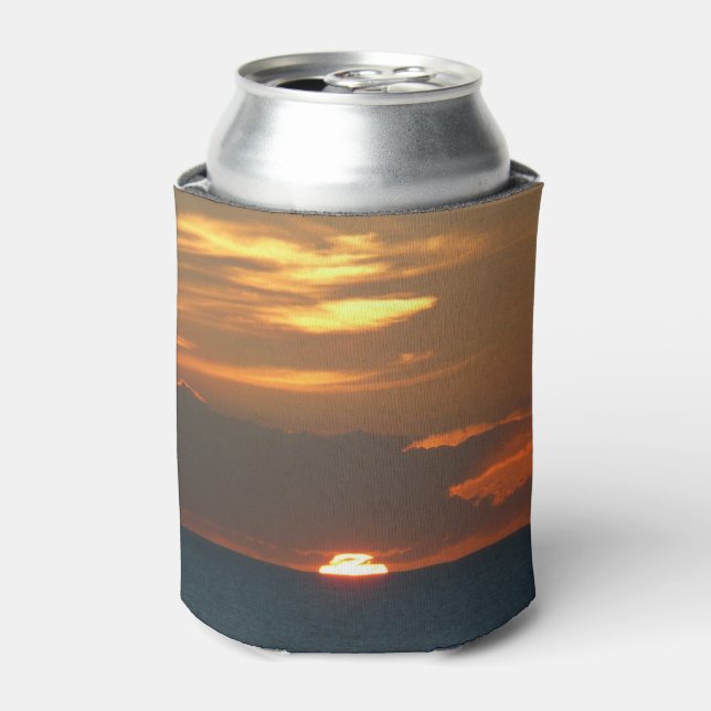 Horizon Sunset Colourful Seascape Photography Can Cooler (Can Front)