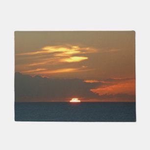 Horizon Sunset Colourful Seascape Photography Doormat