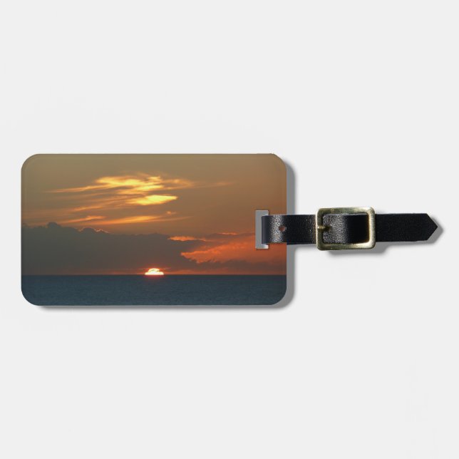 Horizon Sunset Colourful Seascape Photography Luggage Tag (Front Horizontal)