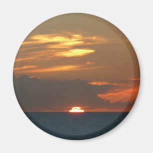 Horizon Sunset Colourful Seascape Photography Magnet