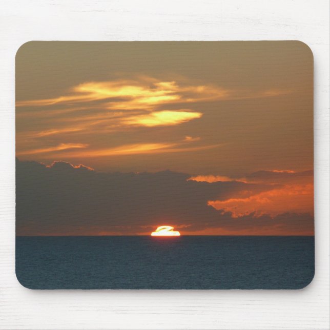 Horizon Sunset Colourful Seascape Photography Mouse Mat (Front)