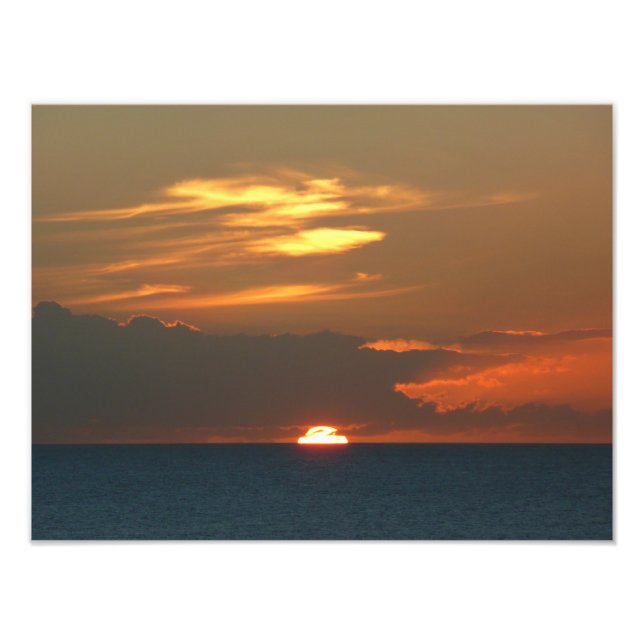 Horizon Sunset Colourful Seascape Photography Photo Print (Front)