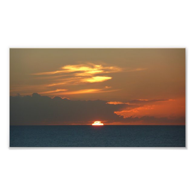 Horizon Sunset Colourful Seascape Photography Photo Print (Front)