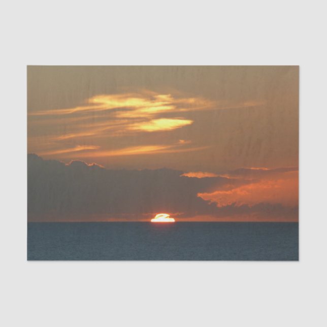 Horizon Sunset Colourful Seascape Photography Tissue Paper (Front)