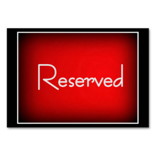 Horizontal 3.5" x 5" Tablecard Reserved , Basic Table Number