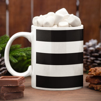 Horizontal Black and White Stripes Coffee Mug