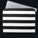 Horizontal Black And White Stripes Laptop Sleeve<br><div class="desc">Bold black and white graphic stripes in horizontal or in vertical fashion are a modern classic graphic design style that always make for a great custom gift for yourself or for someone special on your list, these are sure to make an impression on any festive occasions. Email us using the...</div>