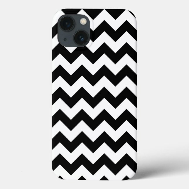 Horizontal Black and White Zigzag Case-Mate iPhone Case (Back)