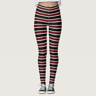 Hot Pink and White Horizontal Stripes Leggings for Sale by