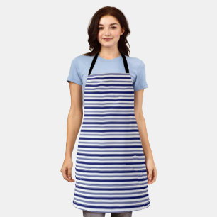 Horizontal Blue & White Stripes Apron