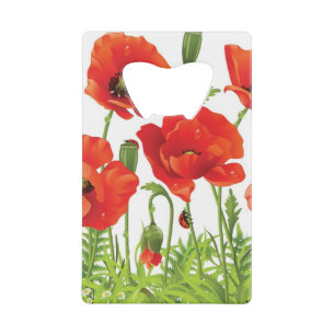 Horizontal border with red poppy