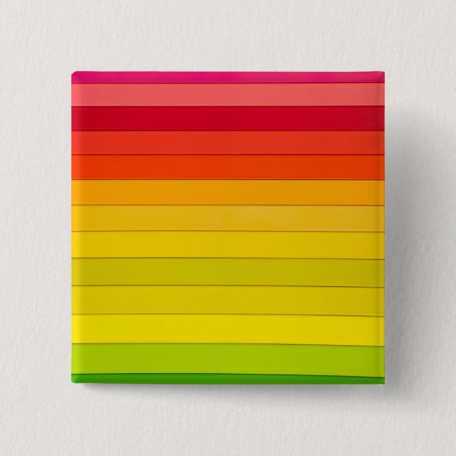 Horizontal Bright Rainbow Stripes 15 Cm Square Badge (Front)