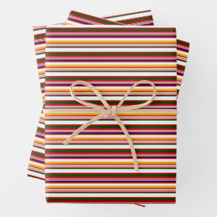Horizontal Candy Stripes (large scale) Wrapping Paper Sheet