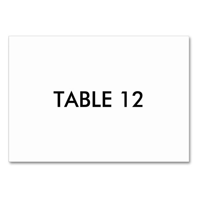 Horizontal Celebration Single Table Number Card (Front)