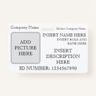 Horizontal Custom ID Badge