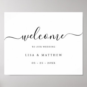 Horizontal Elegant Script Wedding Calligraphy Poster