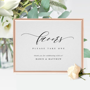 Horizontal Elegant Script Wedding Favor Sign
