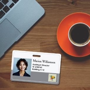 Horizontal Employee Photo Company Logo ID Badge