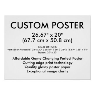 Horizontal Glossy Custom Poster 26" x 20"