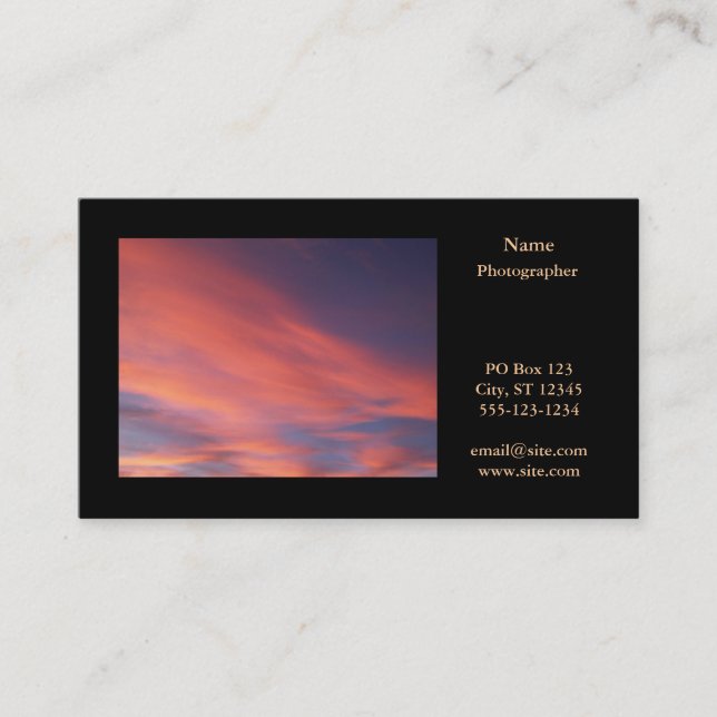 Horizontal Landscape Photo Photography Business Card (Front)