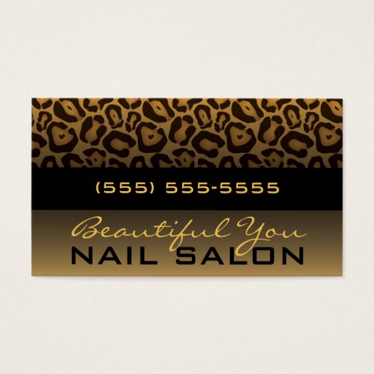Horizontal Leopard Print Business Card