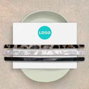 Horizontal Logo White Hair Clip Display