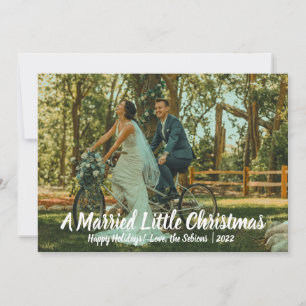 Horizontal Married Little Christmas Newlywed Card