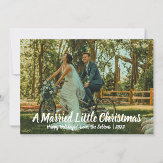 Horizontal Married Little Christmas Newlywed Card