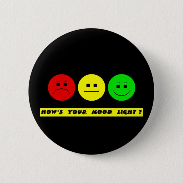Horizontal Moody Stoplight Mood Light 6 Cm Round Badge (Front)