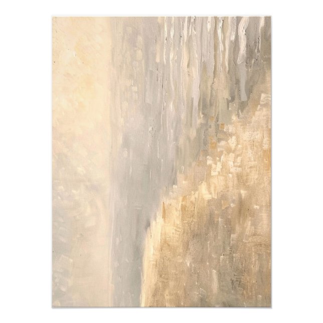 Horizontal Neutral Abstract Minimalist Tapestry Photo Print (Front)