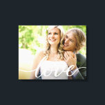 Horizontal Newlyweds Wedding Photo Love script  Canvas Print<br><div class="desc">Celebrate the love and joy of your special day with our Horizontal Newlyweds Wedding Photo Love Script Canvas Print. This custom canvas allows you to immortalise your favourite wedding photo and cherish the memories forever. The elegant and trendy font used for the word "Love" adds a touch of sophistication to...</div>