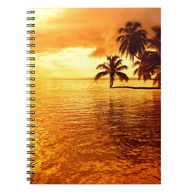 Horizontal palm tree sunset notebook (Front)