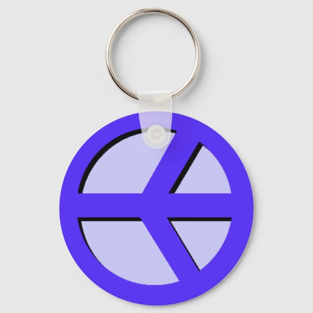 Horizontal Peace (Blue) Keychain (Front)