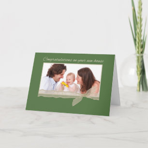 Horizontal Photo Congratulations on New Home GreeN Card