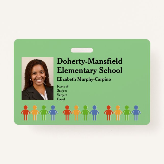 Horizontal Photo ID School Security Badge ID Badge (Front)