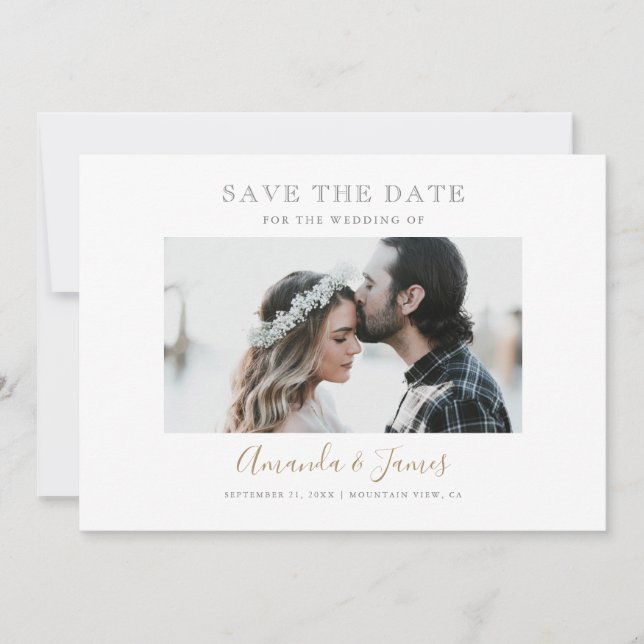 Horizontal Photo Save the Date Card (Front)