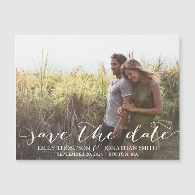 Horizontal Photo Save the Date Magnet Wedding (Front)