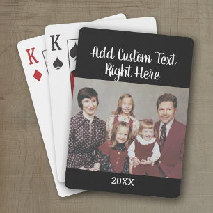Horizontal Photo with Script Family Text and Year Playing Cards